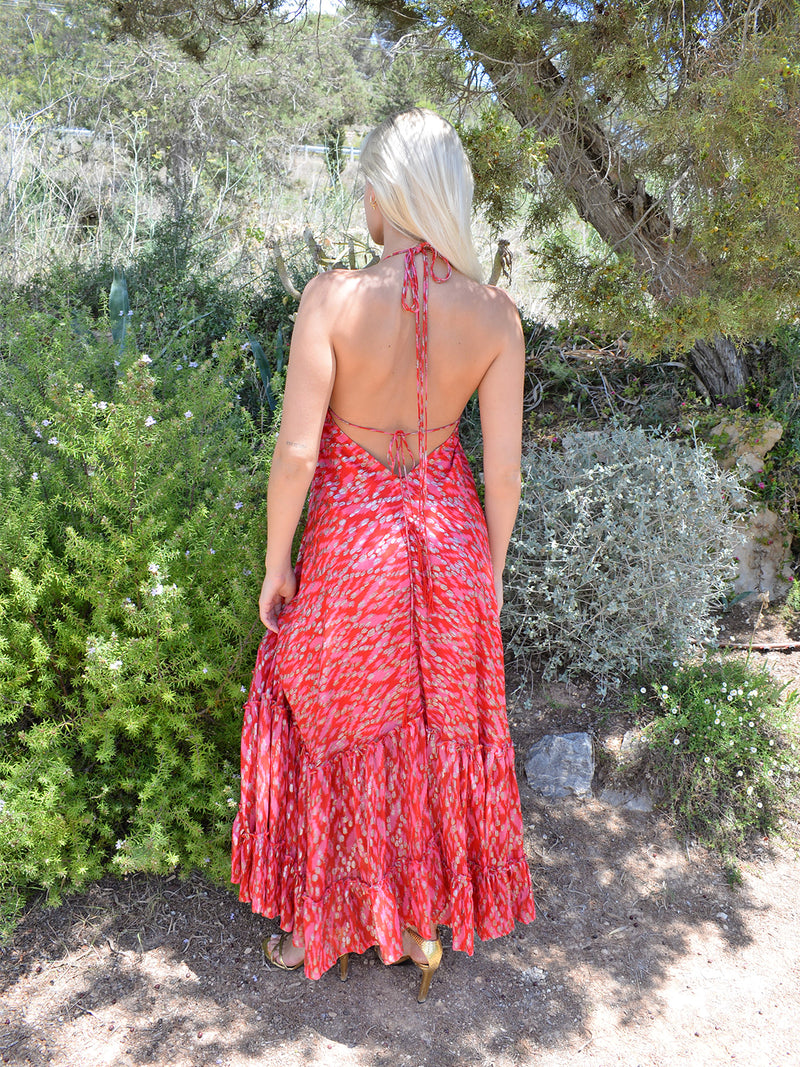 Hanky Dress Red & Pink Metallic Pre-Order