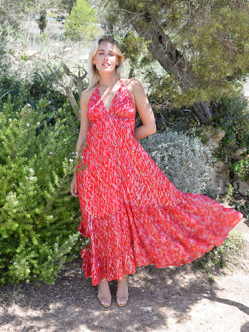 Hanky Dress Red & Pink Metallic Pre-Order