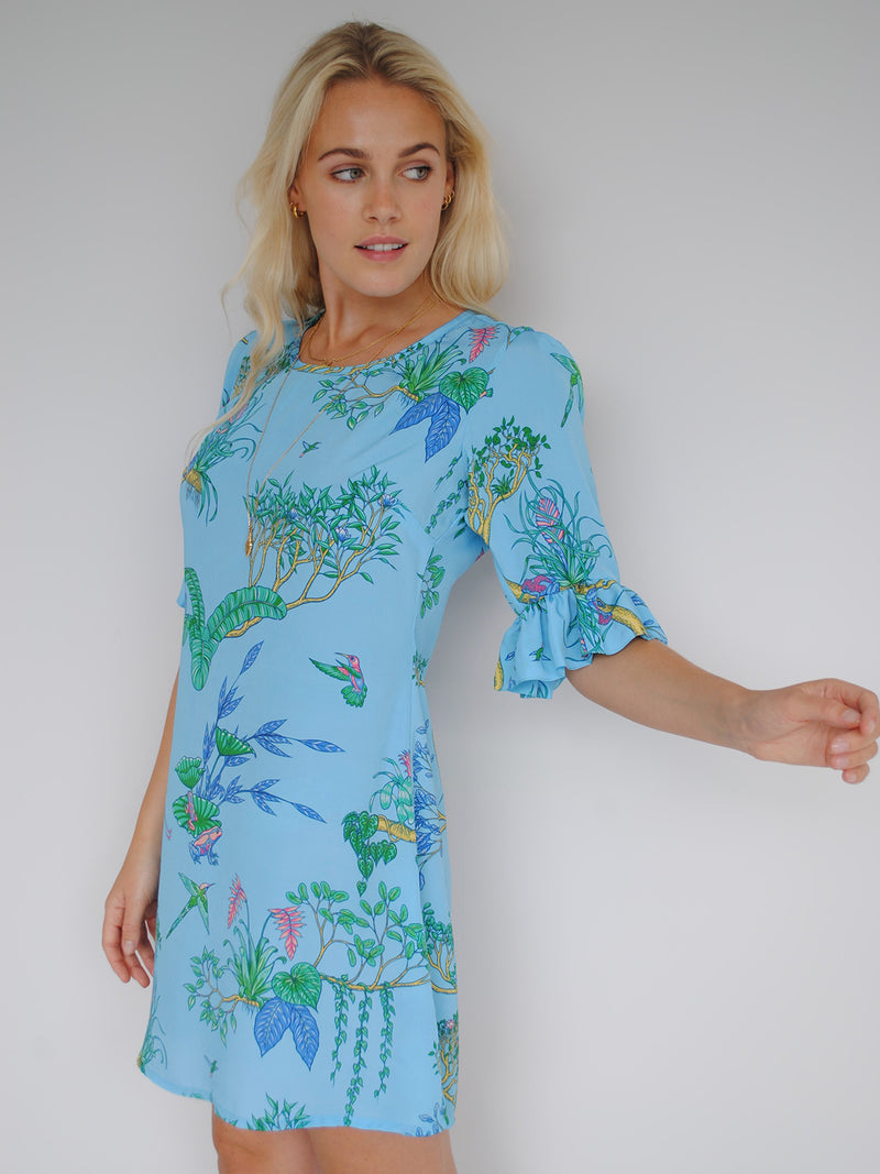 Onassis Mini Dress Tropical Blue