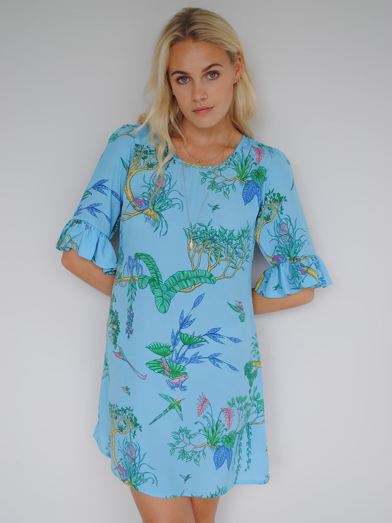 Onassis Mini Dress Tropical Blue