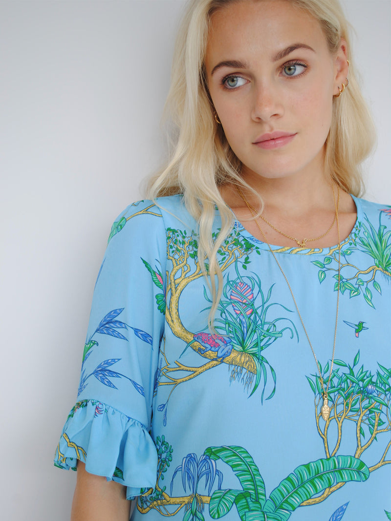 Onassis Mini Dress Tropical Blue