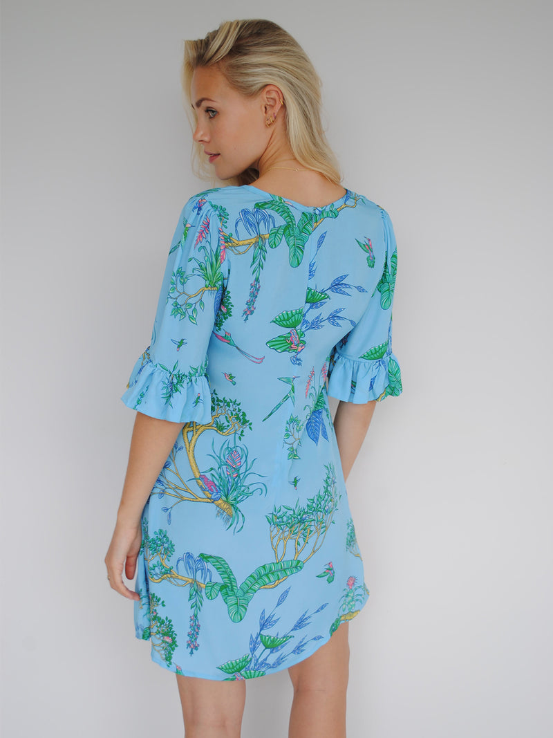 Onassis Mini Dress Tropical Blue