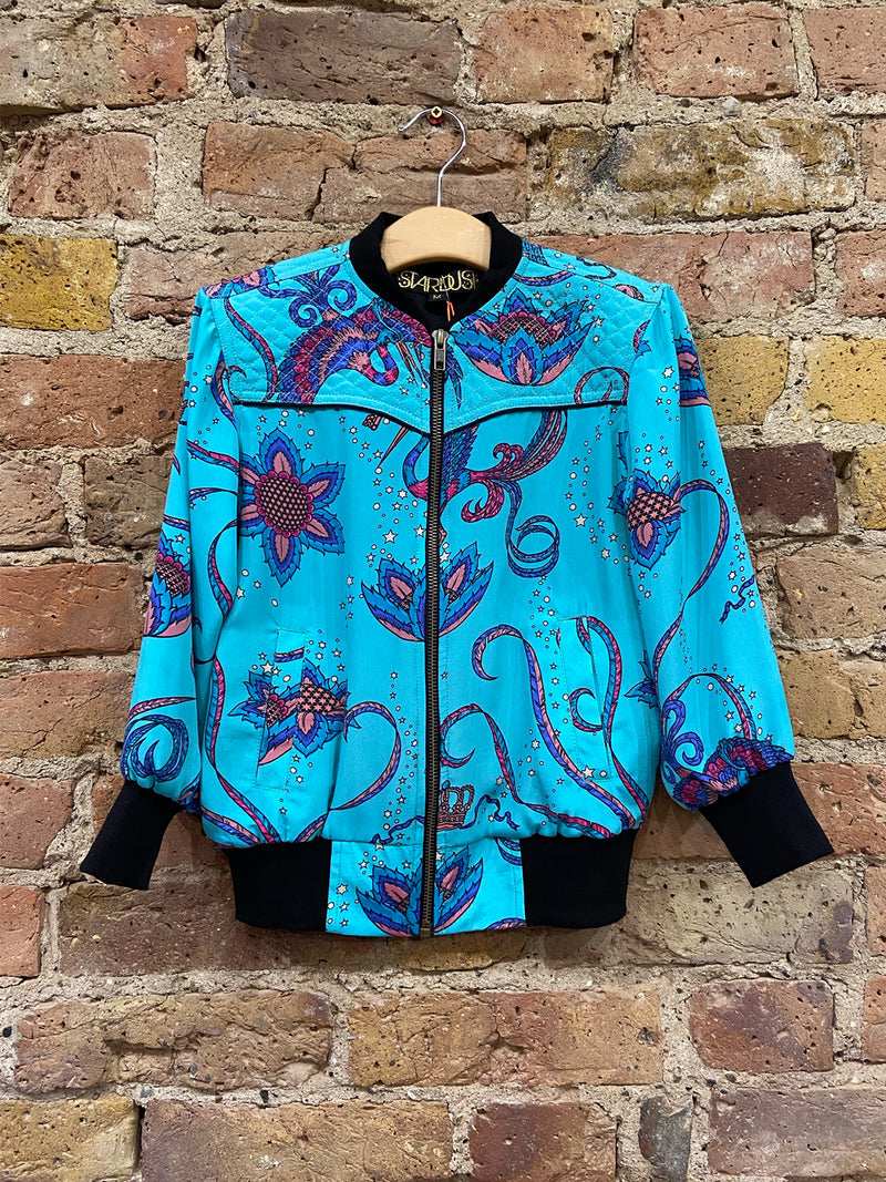 Kids Bird Bomber Jacket Teal